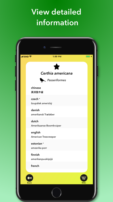 Bird Names Dictionary Screenshot