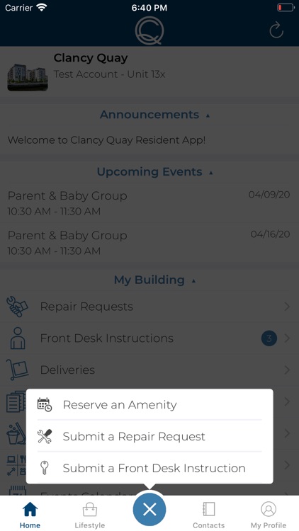 Clancy Quay Resident App