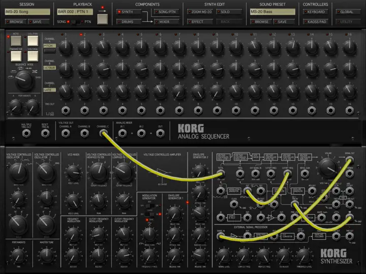 Captura de pantalla de KORG IMS-20 en iPhone 2