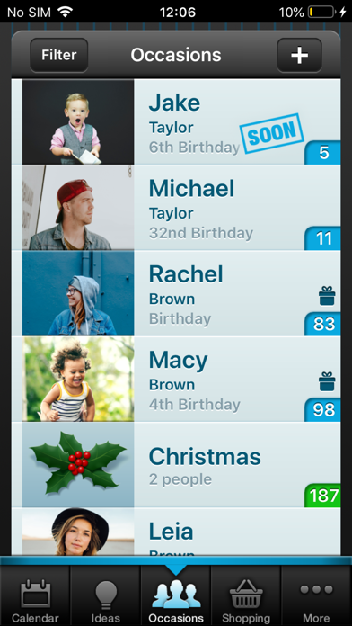 Gift Plan Screenshot