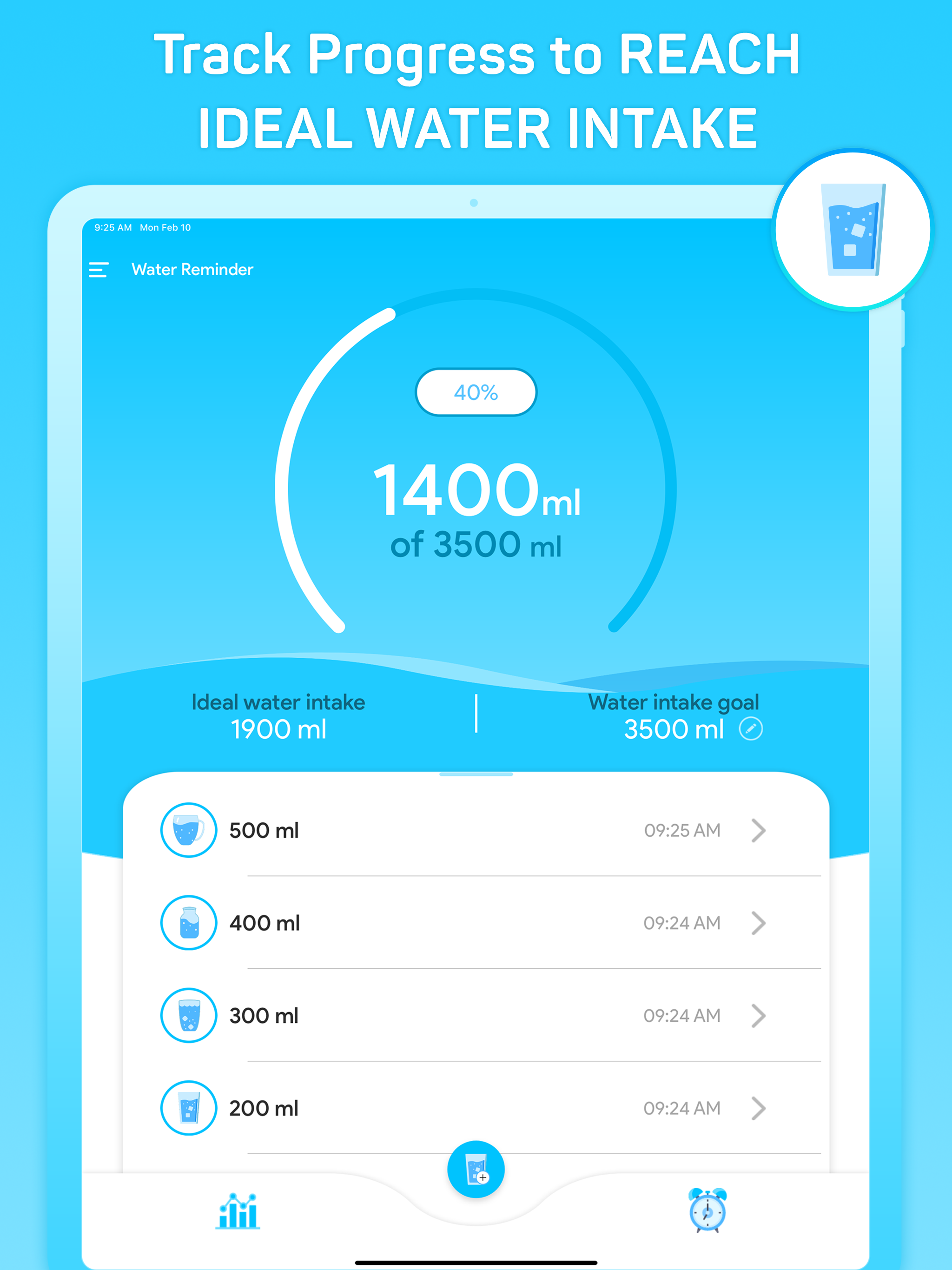 Daily Reminder + Water Tracker