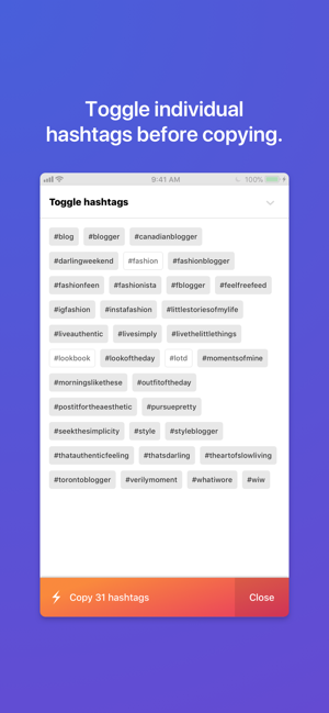 ‎Jetpack Hashtag Assistant Screenshot