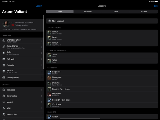 Neocom II for EVE Online iPad screenshot 4 - Games app