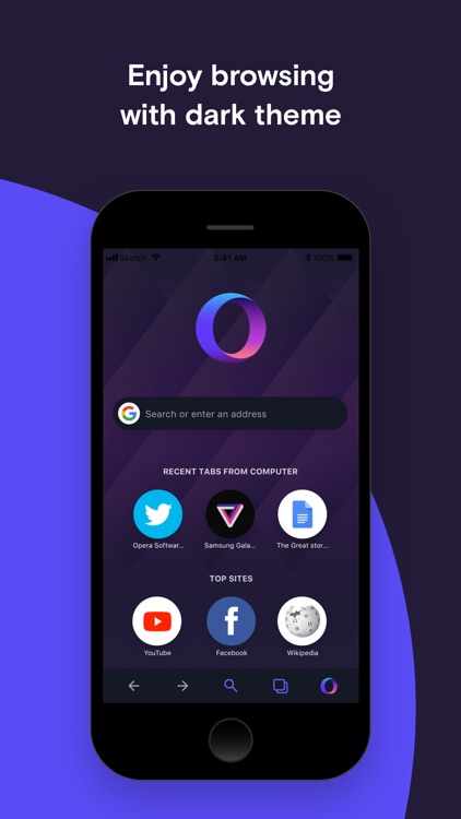 Opera Touch web browser screenshot-2