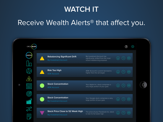 CircleBlack Investor iPad screenshot 3 - Finance app