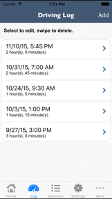 Teen Driving Log screenshot