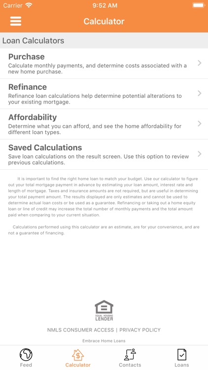 Embrace Mortgage Calculator