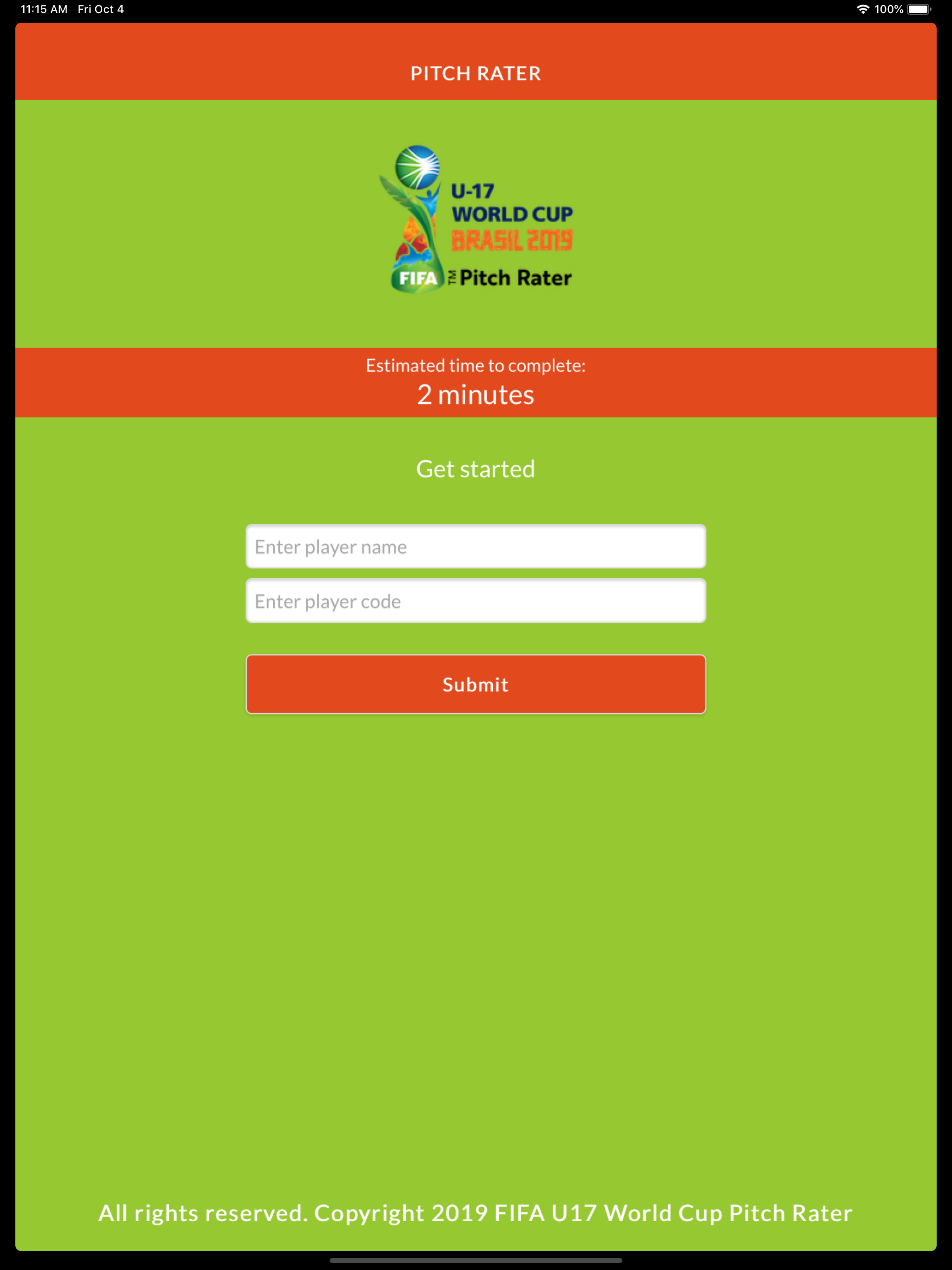 FIFA U17 World Cup Pitch Rater