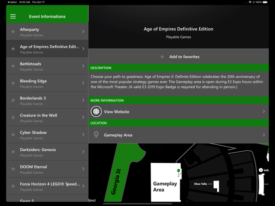 Xbox Events iPad screenshot 5 - Entertainment app