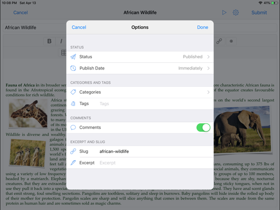 Screenshot #5 for BlogTouch for Wordpress.com
