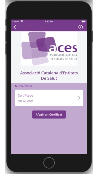 Certificats ACES screenshot 4