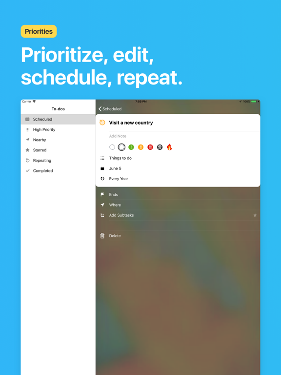 Pocket Lists iPad screenshot 6 - Productivity app