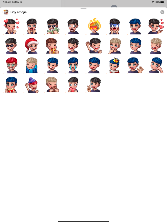 Screenshot #6 pour Boy New Emojis HD