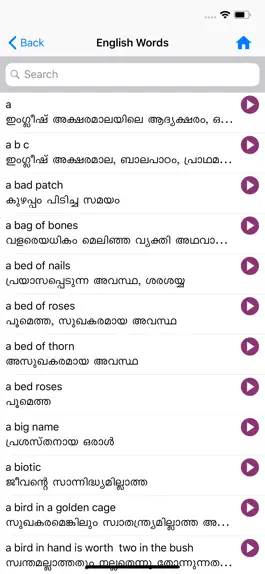 Game screenshot Bilingual Malayalam Dictionary apk