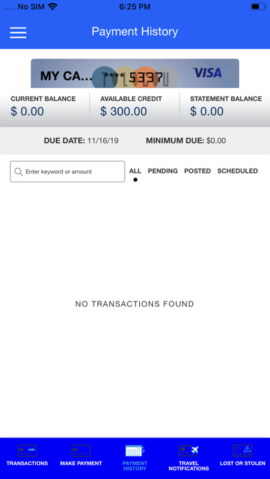 TLCU Visa Screenshot
