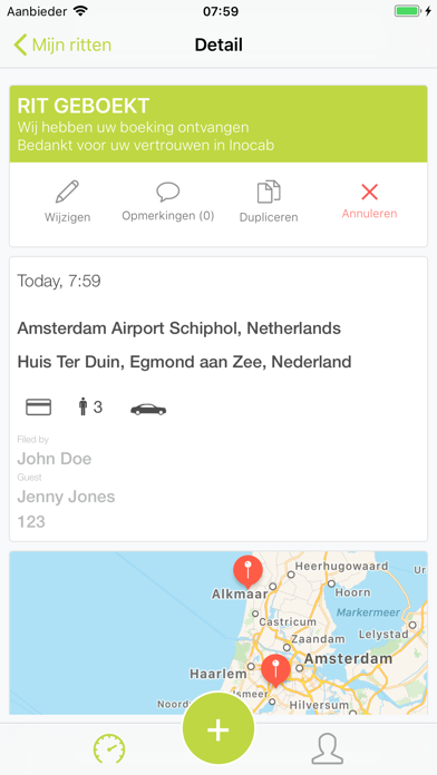 Inocab Booking Screenshot