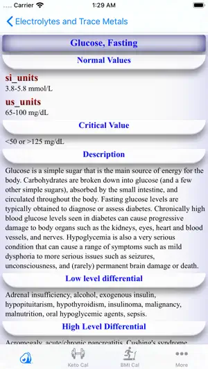 Lab Test Values screenshot 2