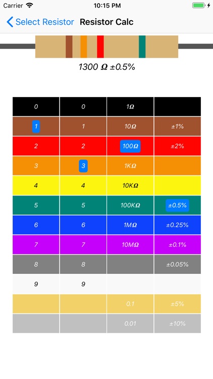 Resistor color code calc