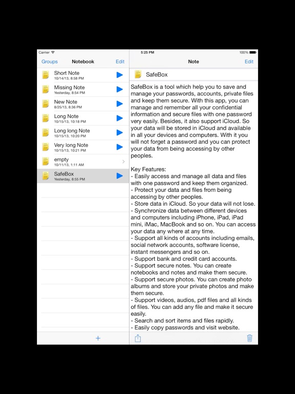 SafeBox Pro iPad screenshot 4 - Productivity app