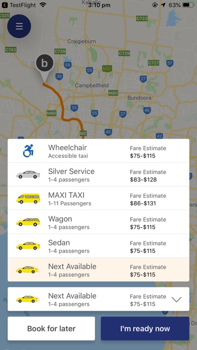 Melton Bacchus Marsh Taxicabs screenshot 2