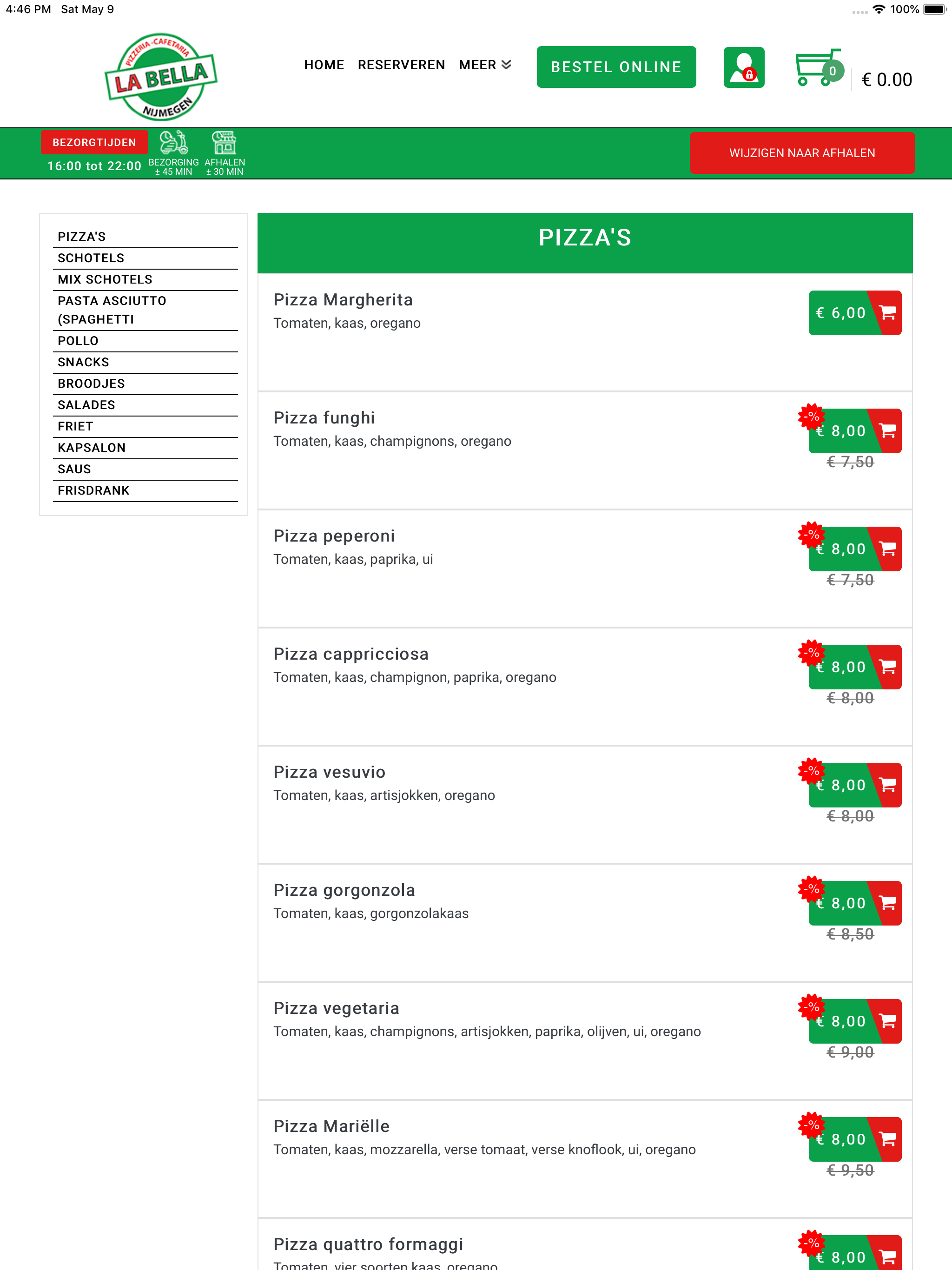 Pizzeria La Bella Nijmegen screenshot 6