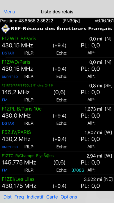 Screenshot #1 pour RFinder WW Repeater Directory