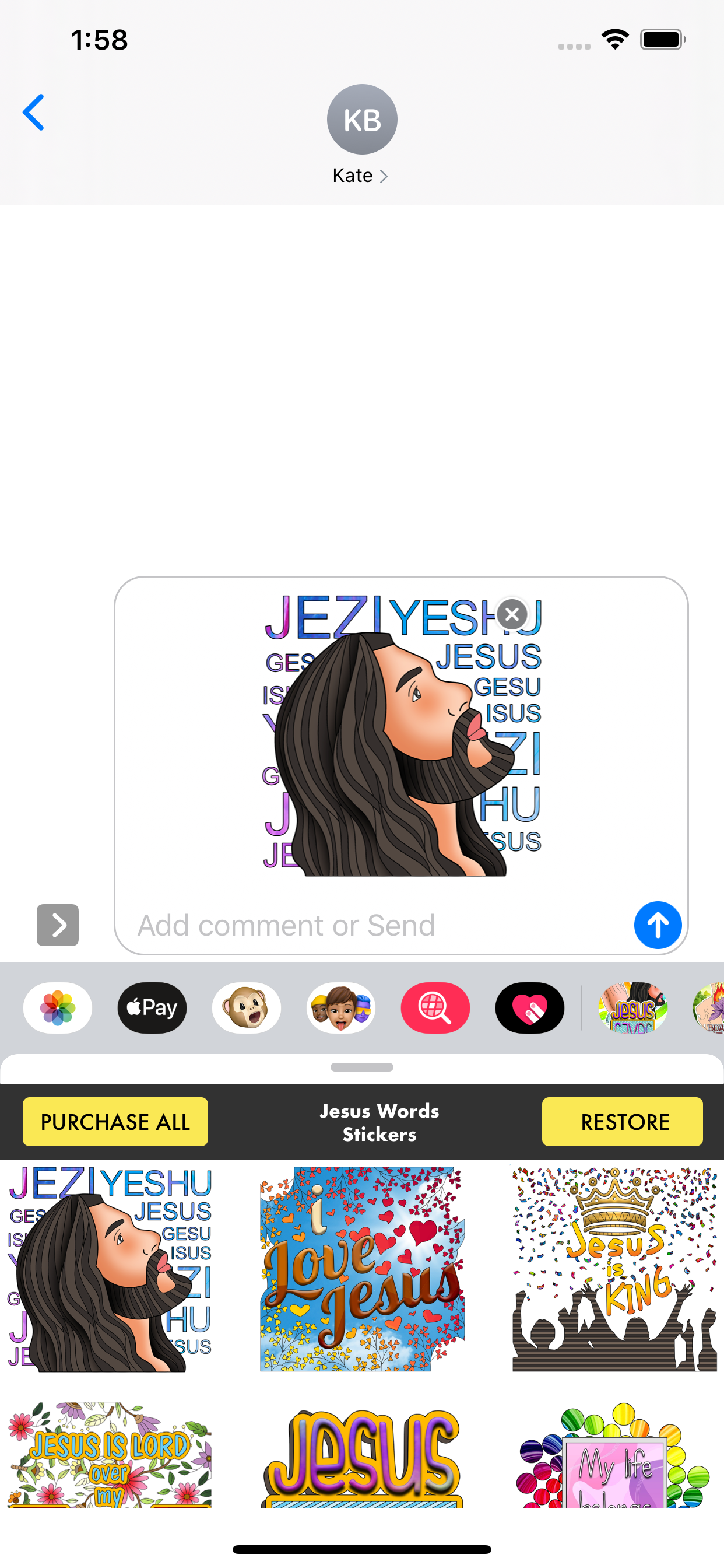 Jesus Words Stickers