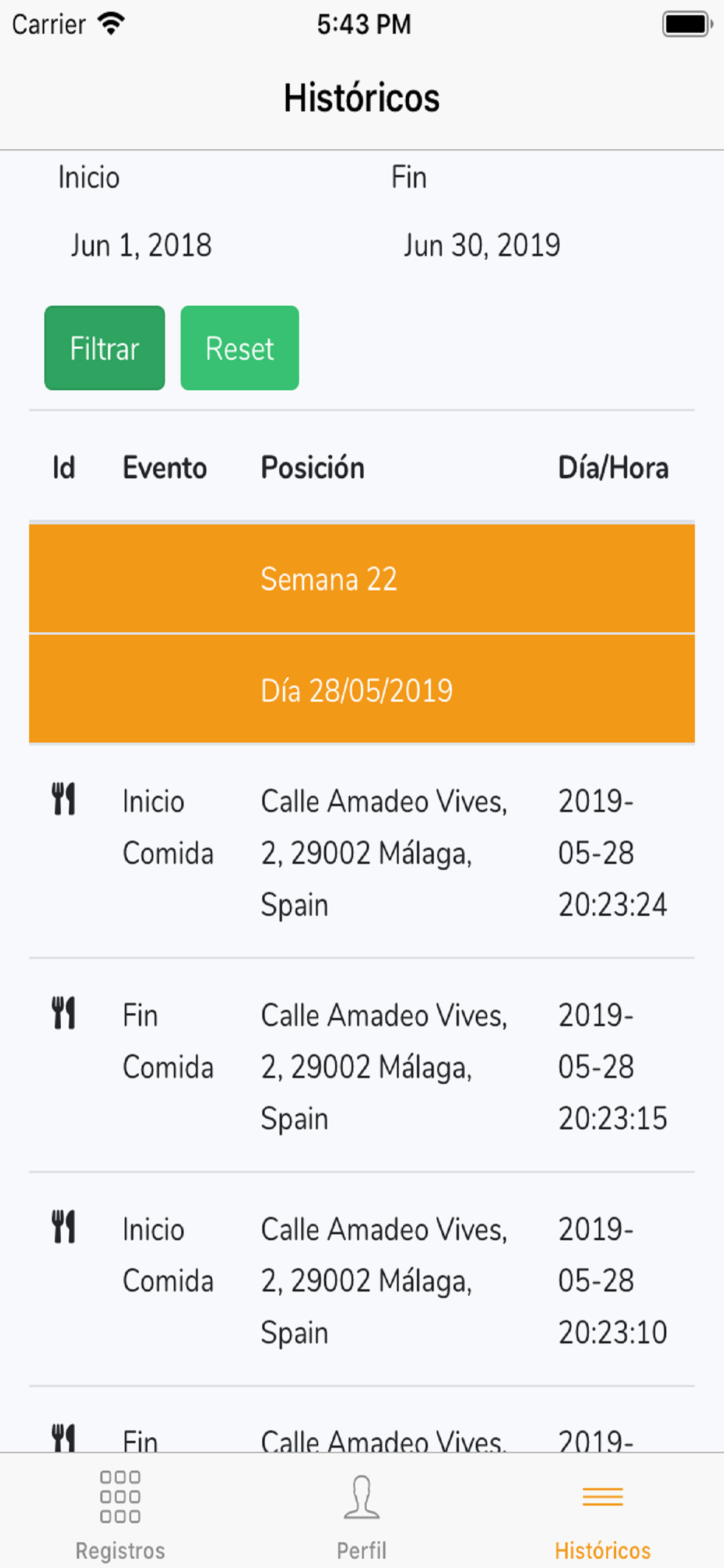 Registro Horas Jornada