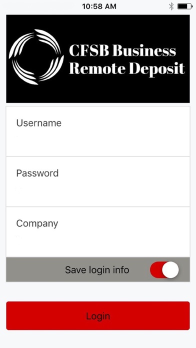 Screenshot #1 pour CFSB Business Remote Deposit