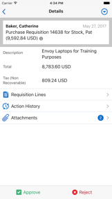 Approvals for EBS screenshot