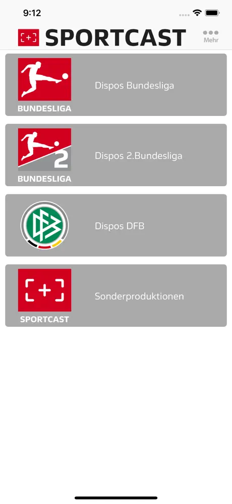 Sportcast - Dispo-App