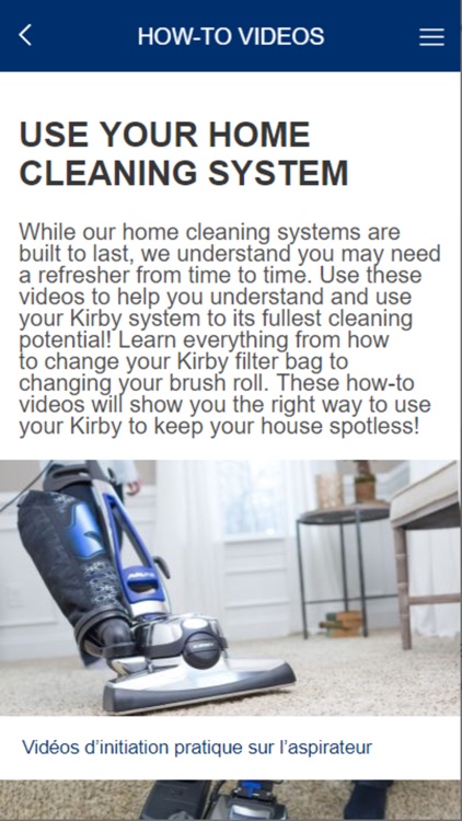 Kirby Vacuum App Multilingual