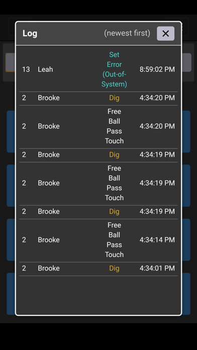 SoloStats Touch Volleyball Screenshot
