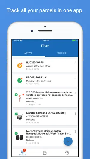1Track Global Package Tracker screenshot 1