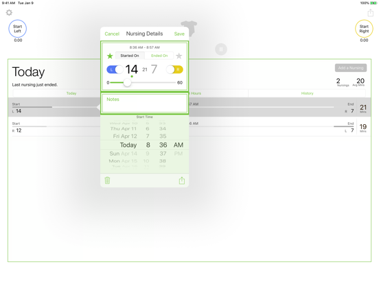 The Nursing Log iPad screenshot 2 - Lifestyle app