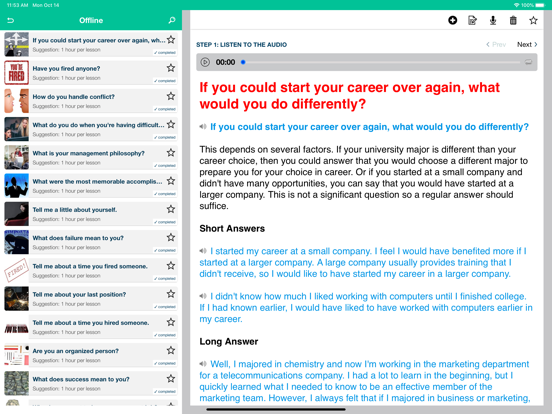 Basic English - Job Interview iPad screenshot 5 - Education app