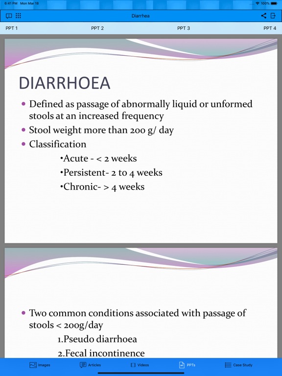 Diarrhea iPad screenshot