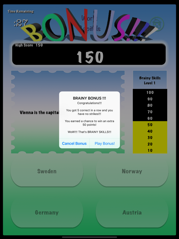 Brainy Skills World Capitals