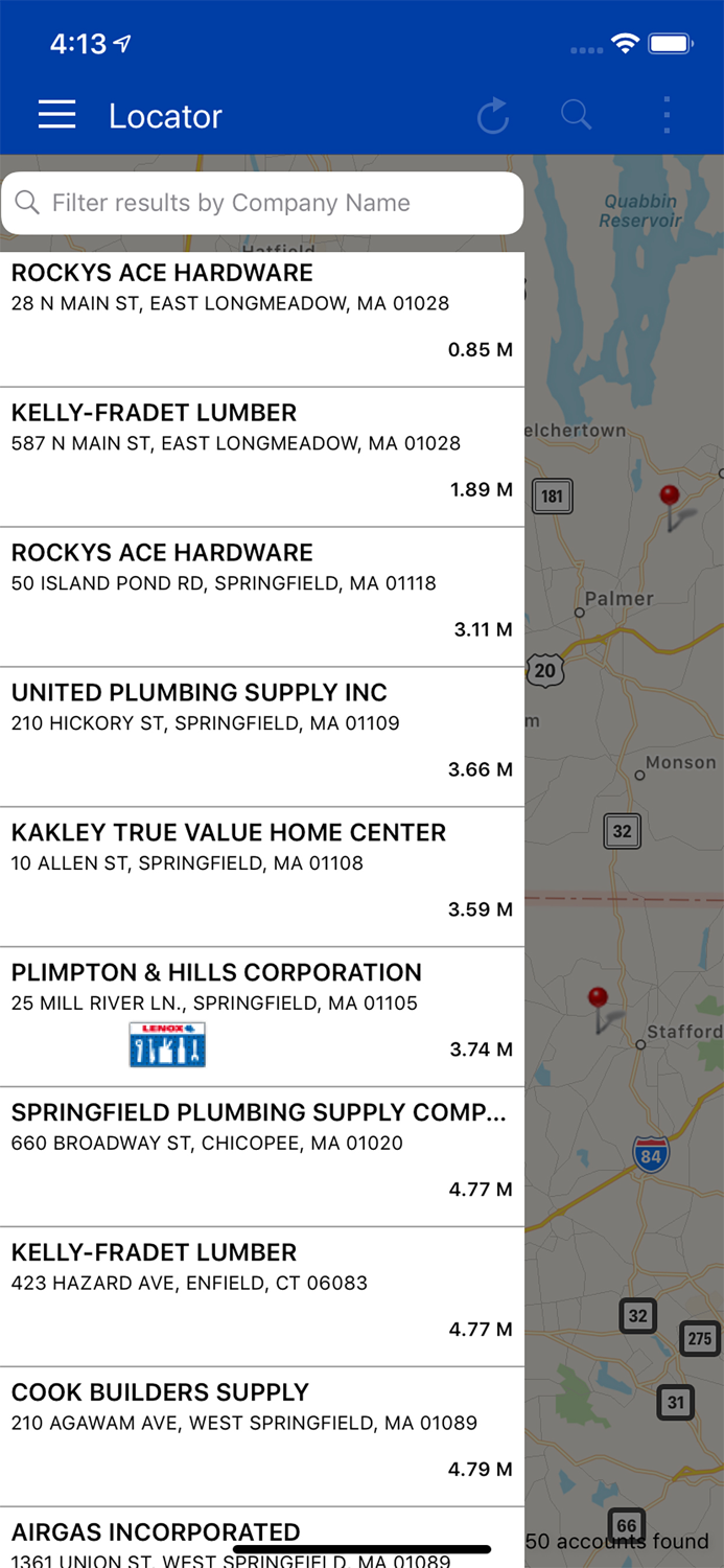 LENOX Distributors Locator