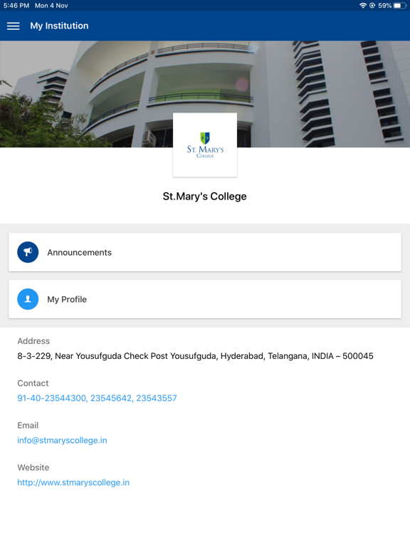 Screenshot #4 pour St. Mary’s college-Hyderabad