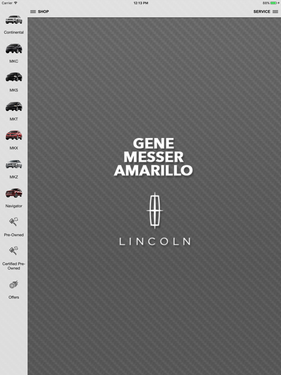 Gene Messer Lincoln Amarillo iPad screenshot 1 - Shopping app