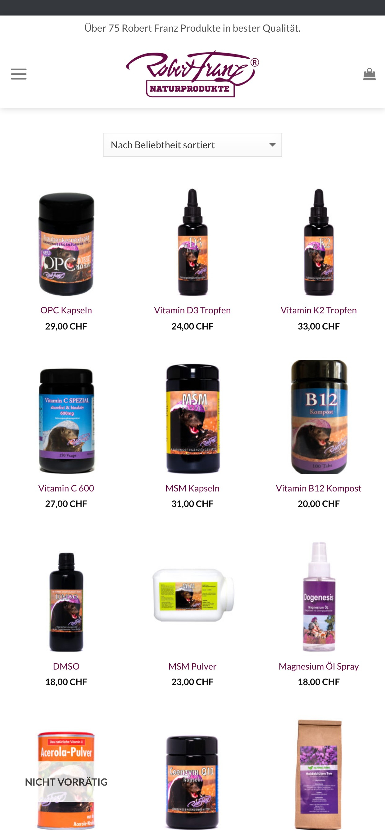 Robert Franz Naturprodukte CH
