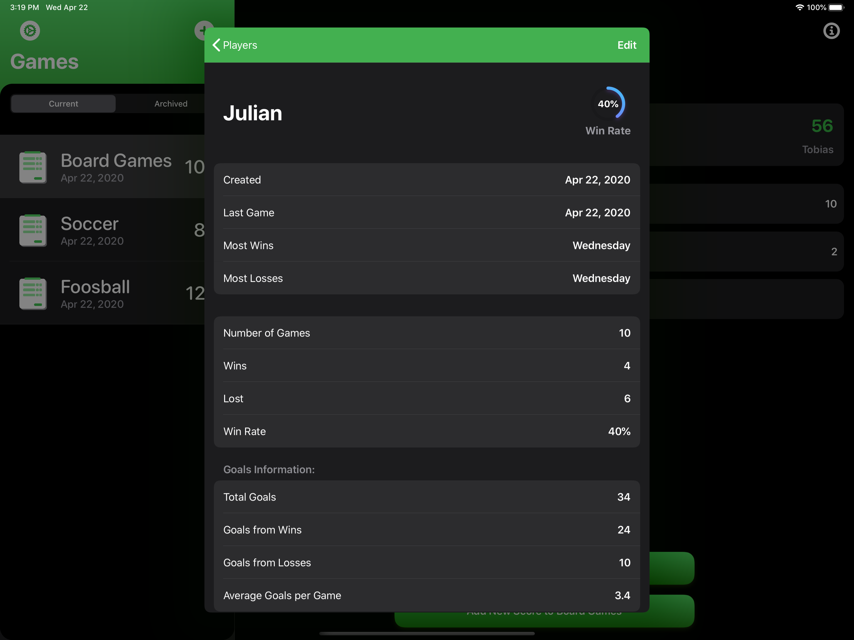 Score Tracking and Statistics screenshot 17