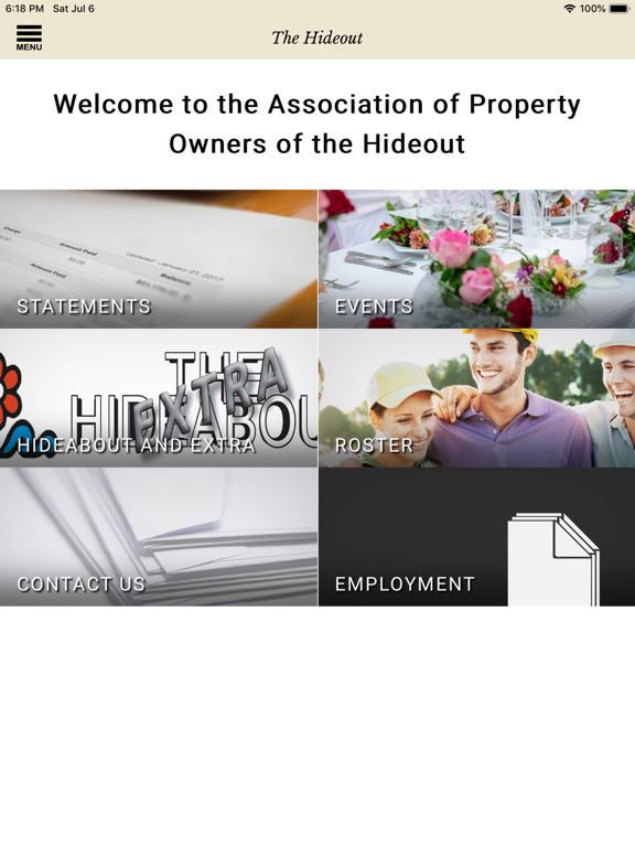 The Hideout iPad screenshot 3 - Lifestyle app