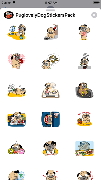 Pug love Dog Stickers Pack screenshot 2