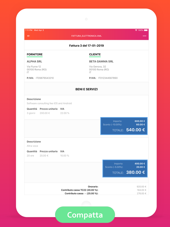 Screenshot #5 pour Lettore Fattura Elettronica