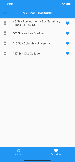 New York (MTA) Live Timetable