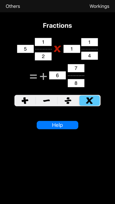 Fractions Calculator Screenshot