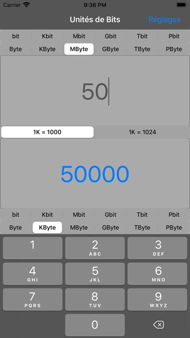 Screenshot #1 pour Unités de Bits