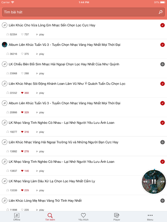 Screenshot #5 pour LK Nhac vang - Nhac tru tinh
